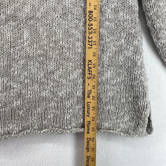 EILEEN FISHER Sweater M Organic Cotton Marled Chunky Turtleneck Pullover Gray - Picture 11 of 12